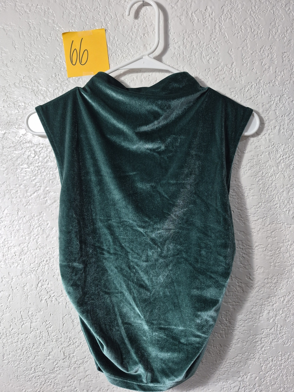 A New Day Forest Green Velvet Sleeveless Mock Neck Cami - SMALL